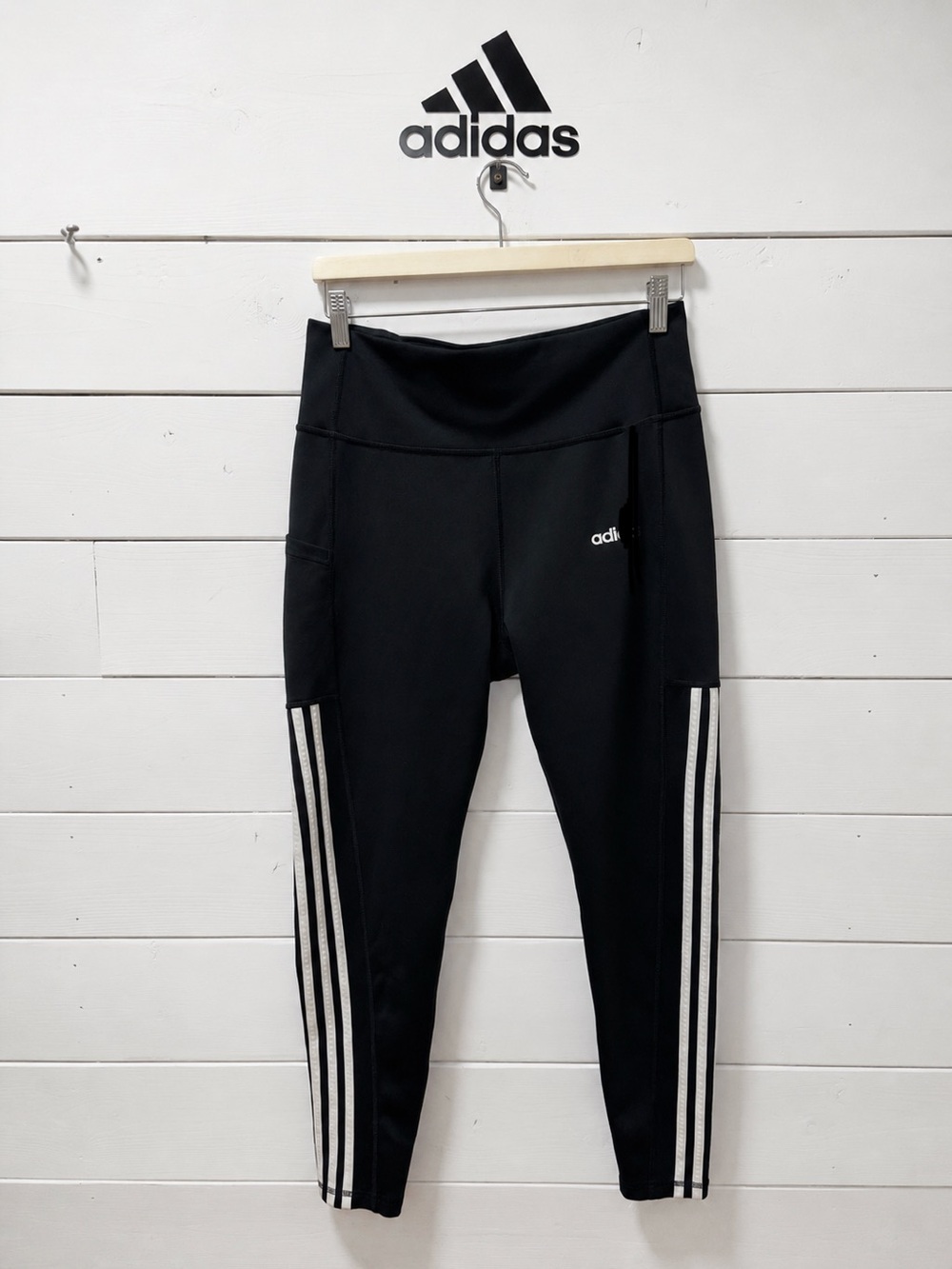 Adidas High-Waist 7/8 Leggings – Black – Size Large